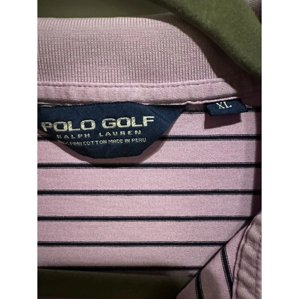 Polo Golf Ralph Lauren Performance Polo Shirt Men's Extra Large Purple Striped